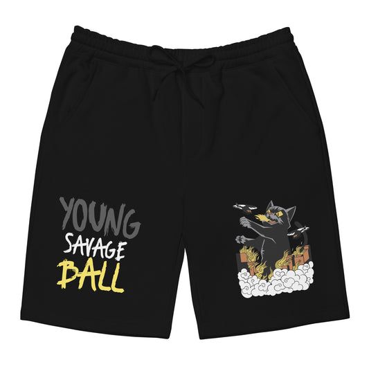 Game Time - Crazy Cat Basketball fleece shorts