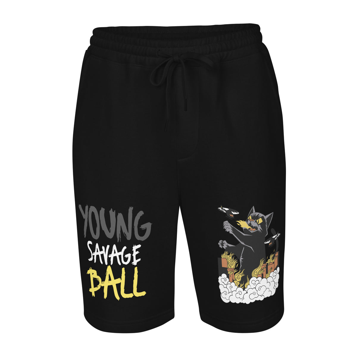 Game Time - Crazy Cat Basketball fleece shorts